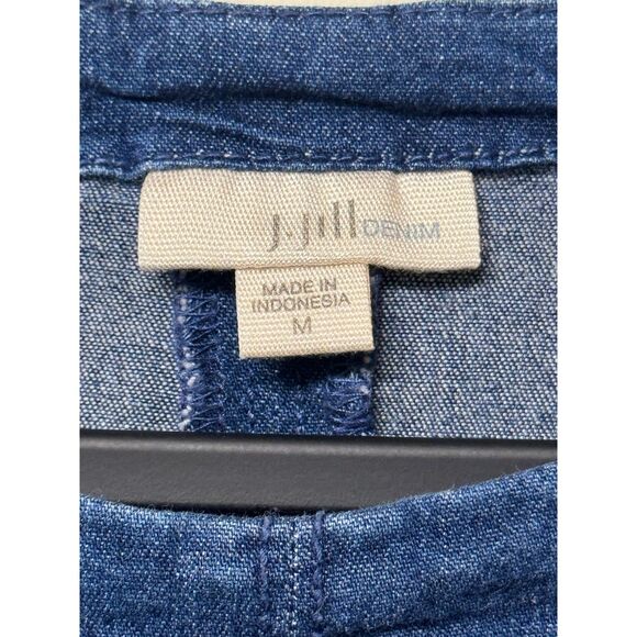 J. JILL Denim Shift Dress With Pockets, Long Sleeve, Sz M - Picture 7 of 9